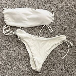 White Bandeau Bikini Set